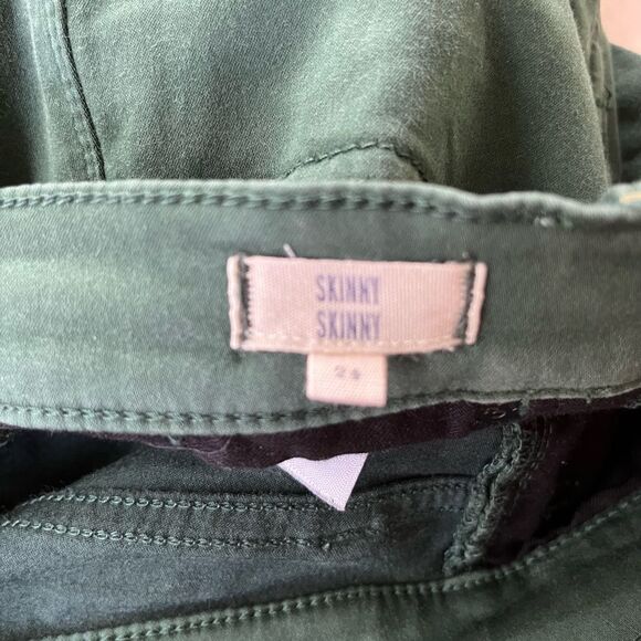 Madewell Forest Green Skinny Sateen Low
Rise Stretch Jeans Size 24  style E0417 - Picture 5 of 6